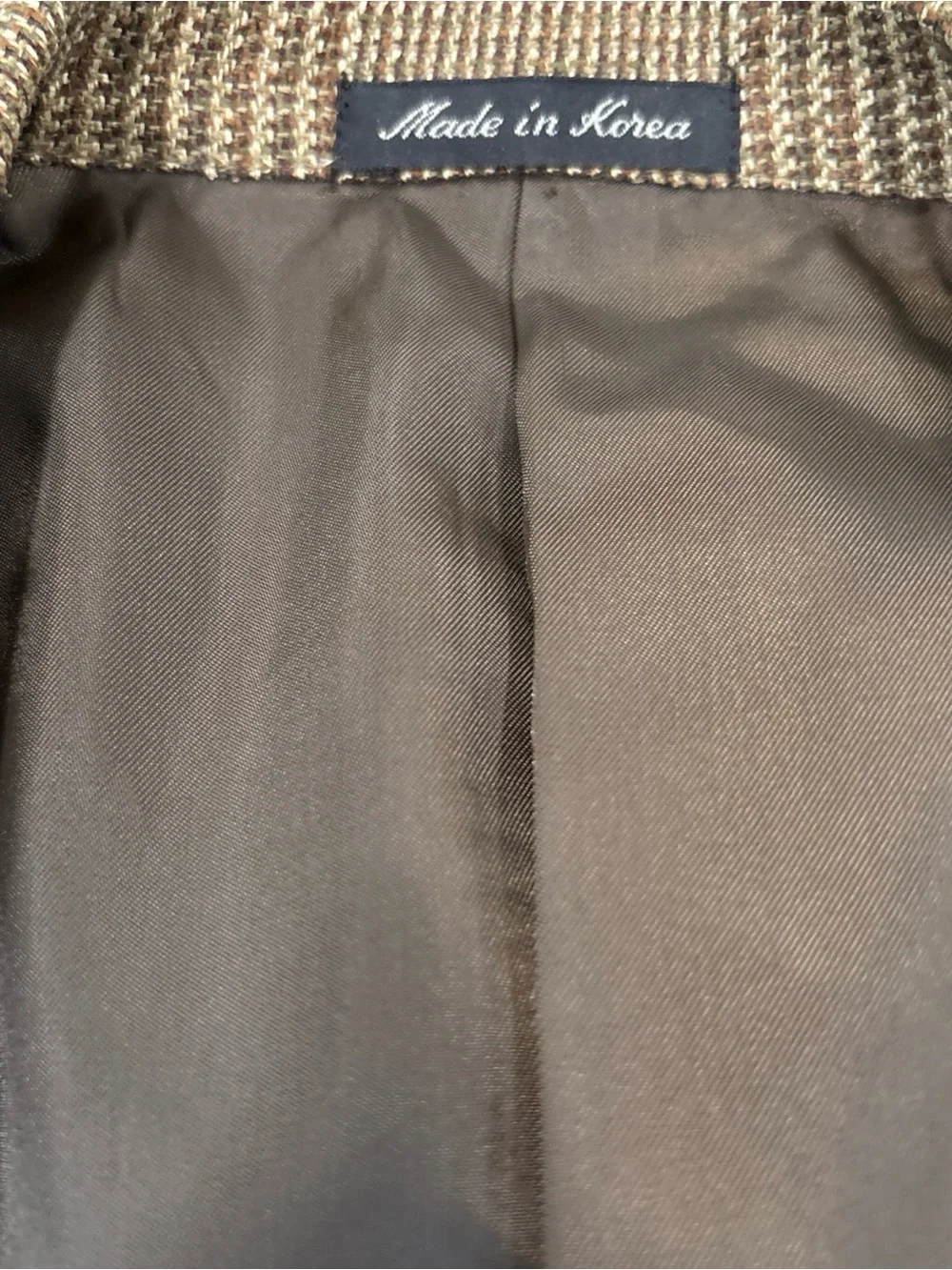 Club Room Men's 42R Silk Wool Sport Coat Pantex Brown Glen Plaid